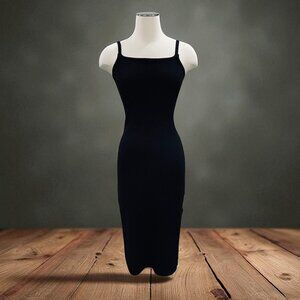 Line And Dot Black Sweater Midi Dress XS Sleeveless Knit Ribbed Backless NWT Y2K
